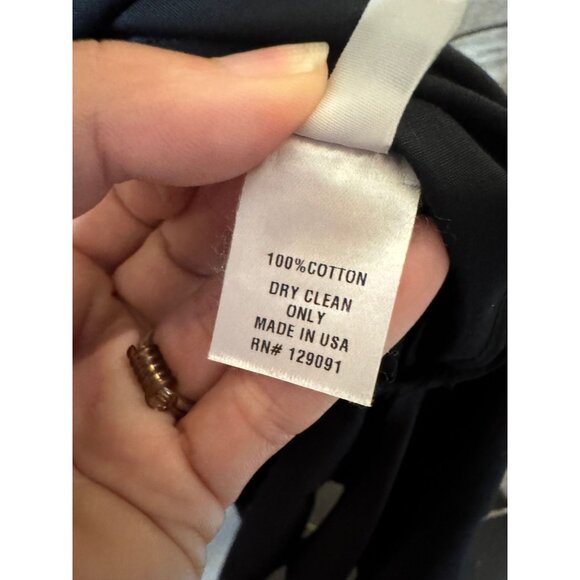 Prabal Gurung Flared Shirt Dress Black Button-Up Size 6 100% Cotton Classic - Picture 7 of 7